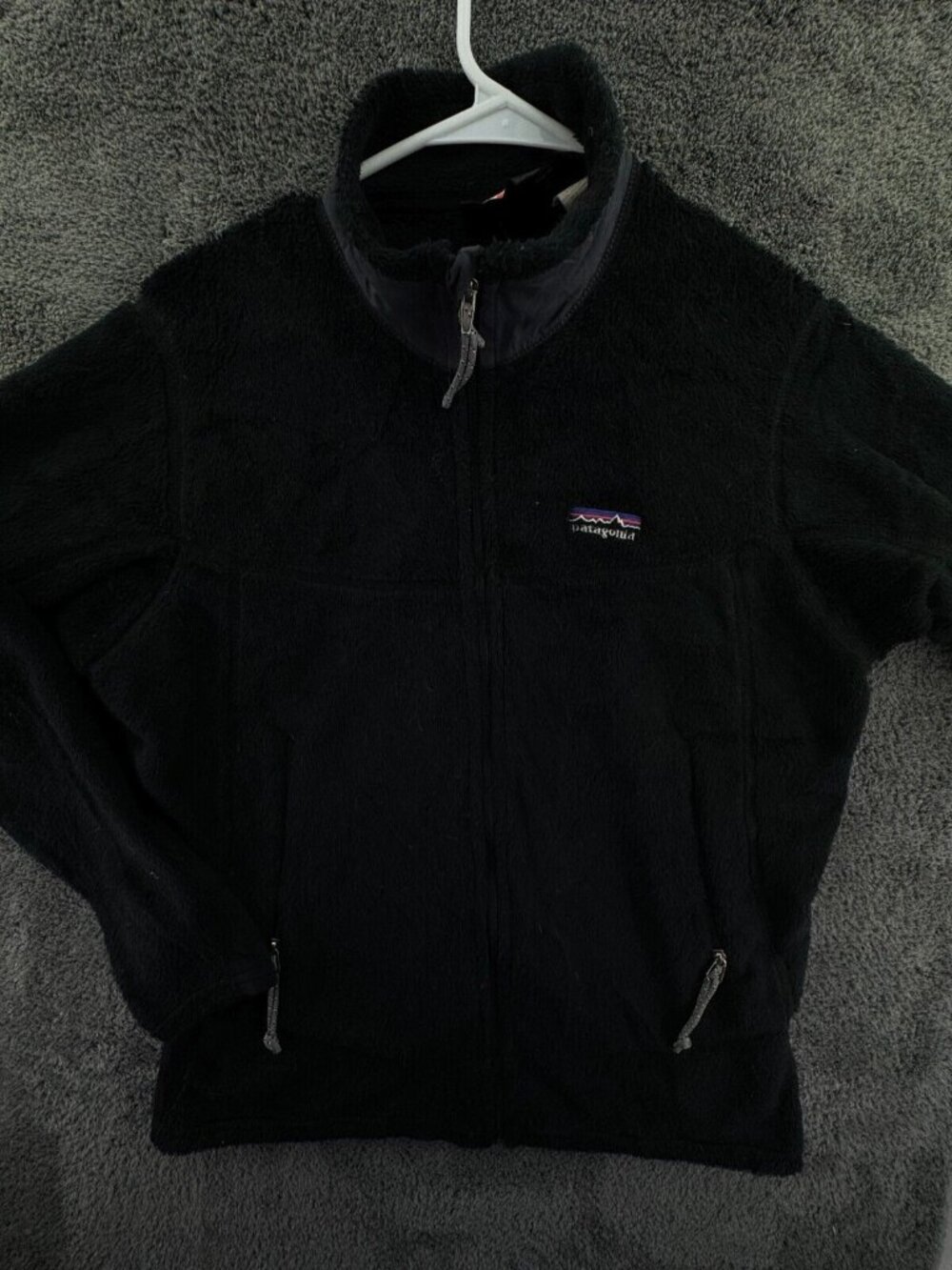 VTG Patagonia Adult Women Jacket Black Fuzzy Soft Polartec Full Zip USA Made